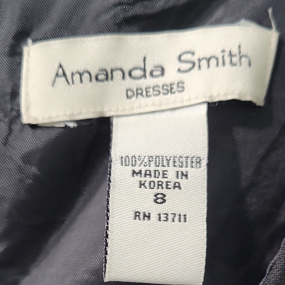 Amanda Smith Black and Cream Floral Midi Dress Size 8 - Picture 9 of 11